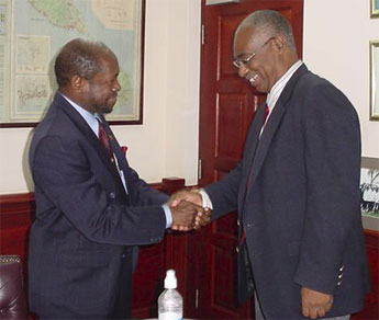 Rt. Hon. Prime Minister of St.Kitts-Nevis Dr. Denzil Douglas and Premier of Nevis, Hon. Joseph Parry (File Photo)